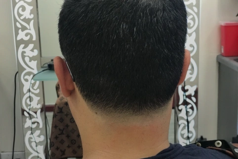 Client getting haircut
